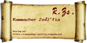 Rammacher Zsófia névjegykártya